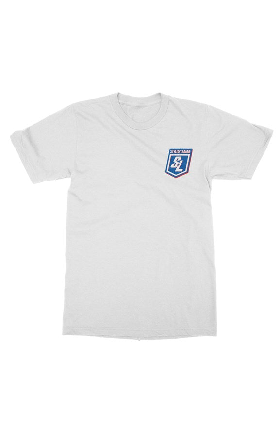 gildan mens t shirt - Embroidered small logo - whi
