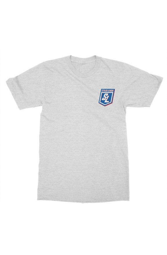 gildan mens t shirt - Embroidered small logo - Gra