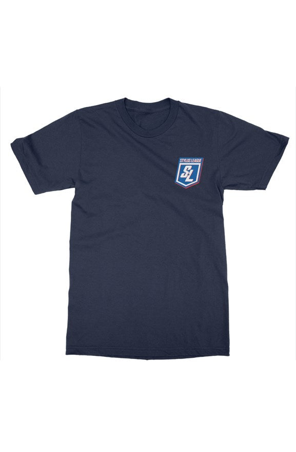 gildan mens t shirt - Embroidered small logo - Nav