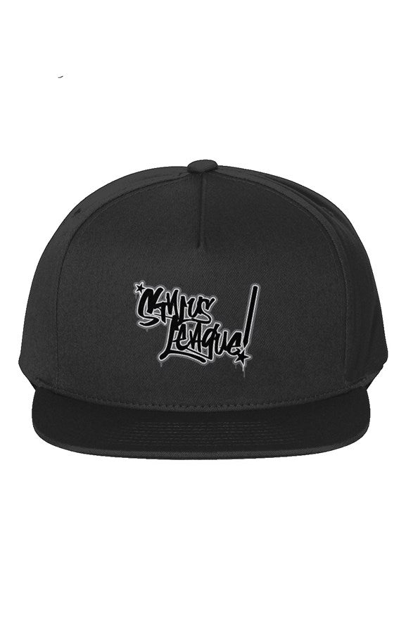 5-Panel Cotton Twill Snapback Cap - Black